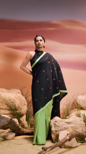 Black Strawberry Saree