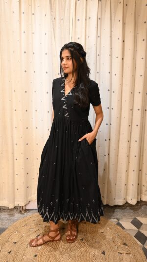 Black Pearl Jamdani Dress