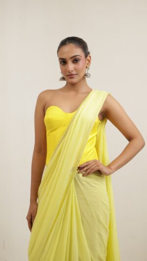 yellow corset blouse