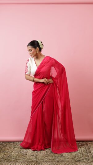 Rani Kolka Saree with blouse