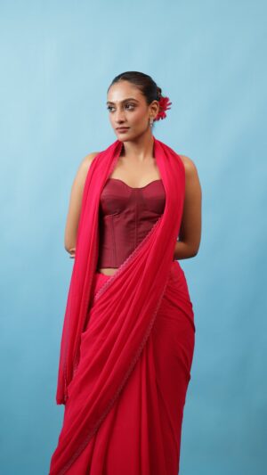 Royal Merlot Corset Blouse