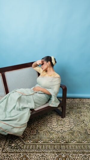 Mint Mist Mul Cotton Saree