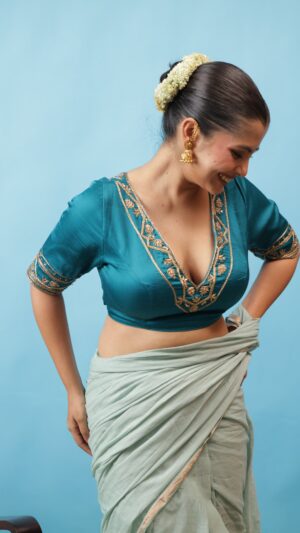 Regal Teal Antique Blouse