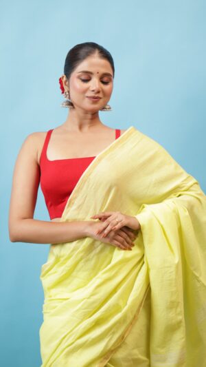 Red sleeveless blouse