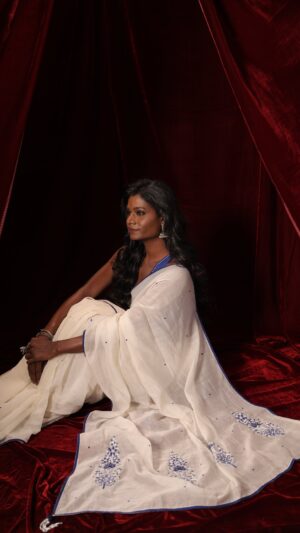 Neel pushpa saree